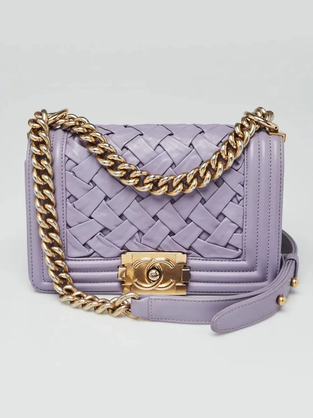 Chanel Purple Woven Lambskin Leather #235312C28B